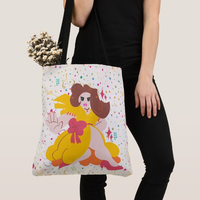 brunet 80s dall tote bag (Close Up)