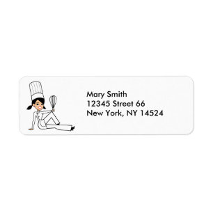 Brunette Baker Lady Return Labels
