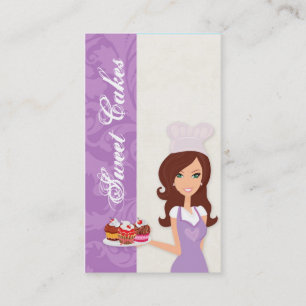 Brunette Baker Purple Brow Cup Cakes Business Card