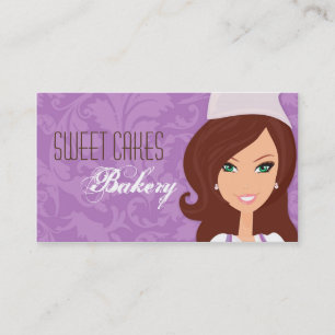 Brunette Baker Purple Brow Cup Cakes Business Card