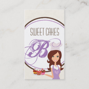 Brunette Baker Purple Brow Cup Cakes Business Card