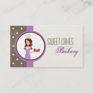 Brunette Baker Purple Brow Cup Cakes Business Card