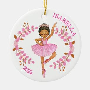 Brunette Ballerina Ceramic Tree Decoration