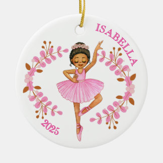 Brunette Ballerina Ceramic Tree Decoration
