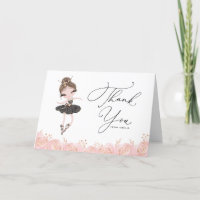 Brunette Ballerina in Black Dress Floral Birthday