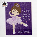 Brunette Ballerina Jigsaw Puzzle<br><div class="desc">Personalise Multicultural Ballerina puzzle. Please check out more of my personalised Ballerina gifts.</div>