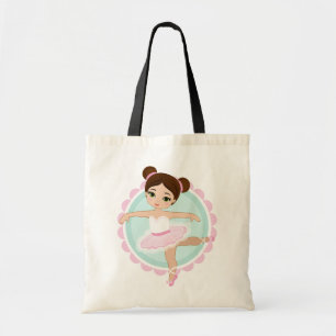 Brunette Ballerina - Pink Ballet Dancer Girl Tote Bag
