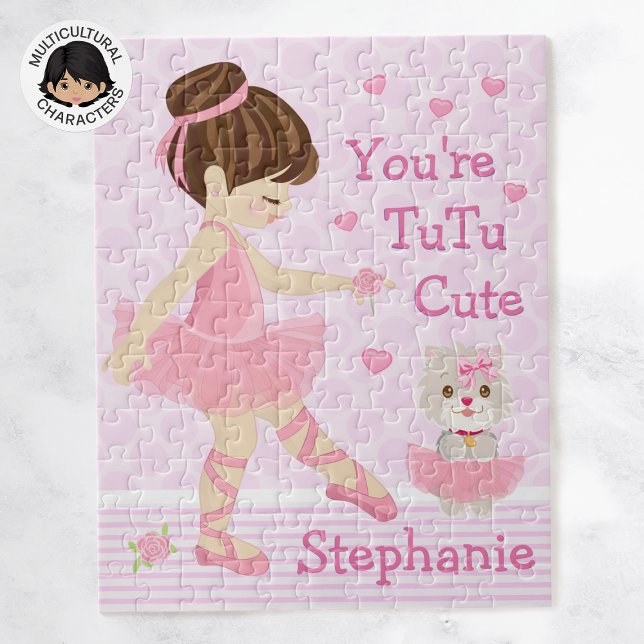 Brunette Ballerina Tutu Cute Jigsaw Puzzle (Creator Uploaded)