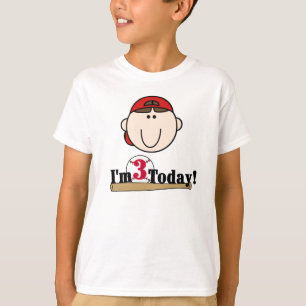 Brunette Baseball 3rd Birthday T-Shirt