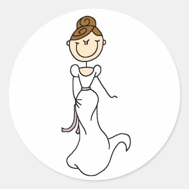 Brunette Bride Sticker (Front)