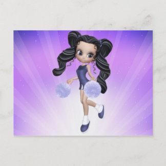 Brunette Cheerleader Girl Postcard