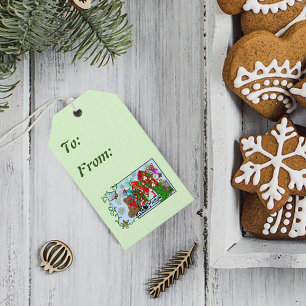 Brunette Christmas Present Fairy Gift Tags