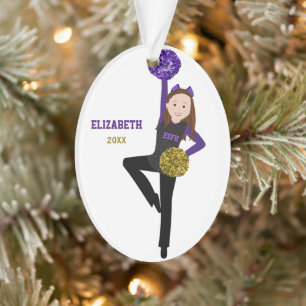 Brunette DanceLine Black & Purple Ornament