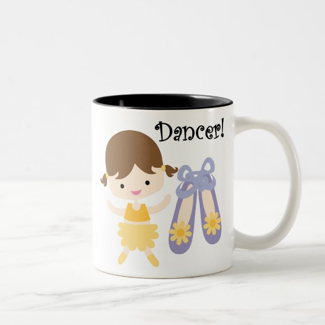 Brunette Dancer Two-Tone Coffee Mug (Right)