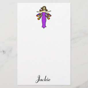 Brunette Dragonfly Fairy Stationery