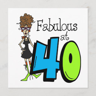 Brunette Fabulous at 40 Birthday Card
