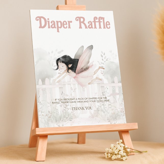 Brunette Fairy Baby Diaper Raffle Table Sign (Creator Uploaded)