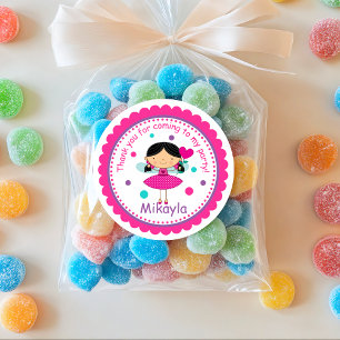 Brunette Fairy Princess Birthday Sticker