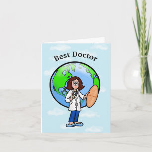 Brunette Female Doctor Greeting Card
