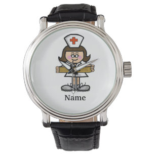 Brunette Female Nurse Watch   Customise It!