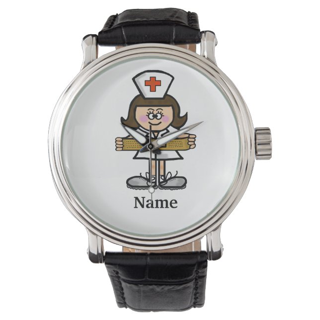 Brunette Female Nurse Watch   Customise It! (Front)
