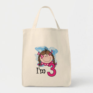 Brunette Girl I'm Three Tote Bag