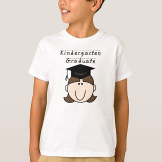 Brunette Girl Kindergarten Graduate T-Shirt