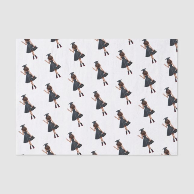 Brunette Graduate 'I Did It!' Tissue Paper | Gradu (Front)