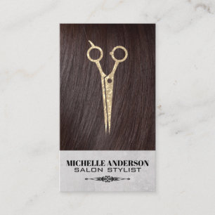 Brunette Hair   Hair Salon Scissors Business Card