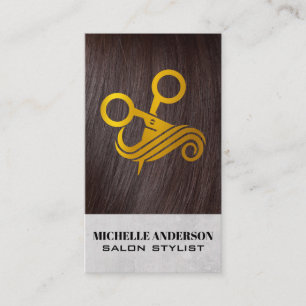Brunette Hair   Hair Stylist Scissors Business Card