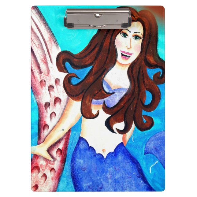 brunette mermaid clipboard (Front)