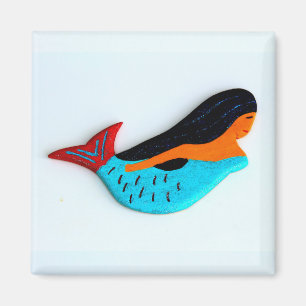 brunette mermaid magnet