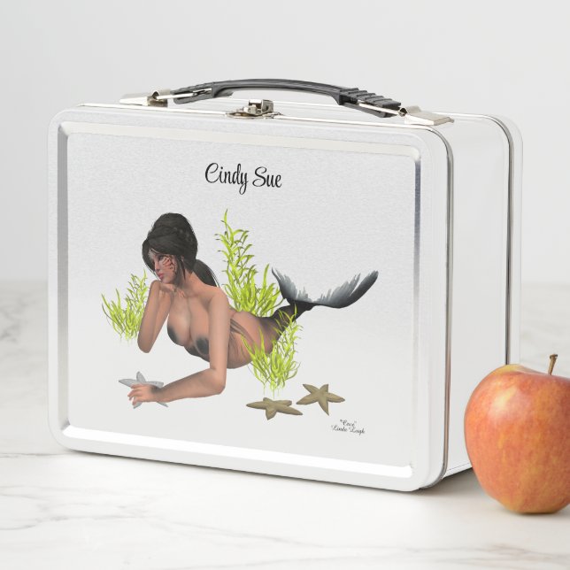 Brunette Mermaid With Starfish Lunch Box (In Situ)