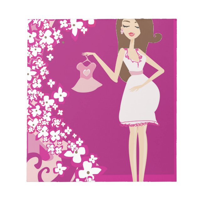 brunette pregnant woman notepad (Front)