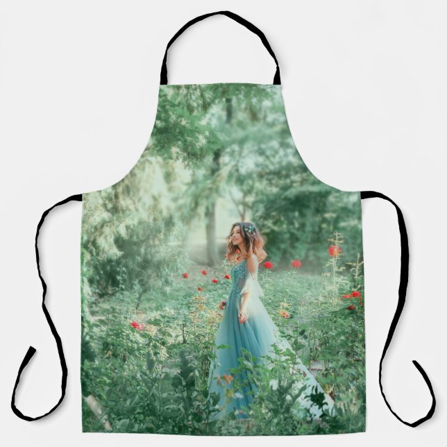 Brunette Princess: Fairy Forest Watercolor Apron (Front)