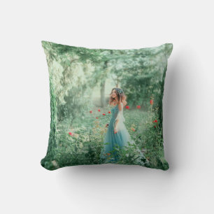Brunette Princess: Fairy Forest Watercolor Cushion
