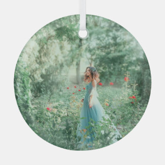Brunette Princess: Fairy Forest Watercolor Glass Tree Decoration