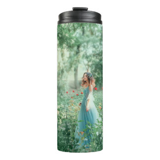 Brunette Princess: Fairy Forest Watercolor Thermal Tumbler