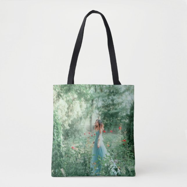 Brunette Princess: Fairy Forest Watercolor Tote Bag (Front)