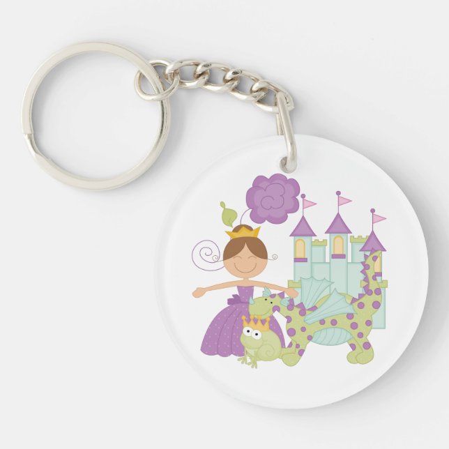 Brunette Princess Key Ring (Front)