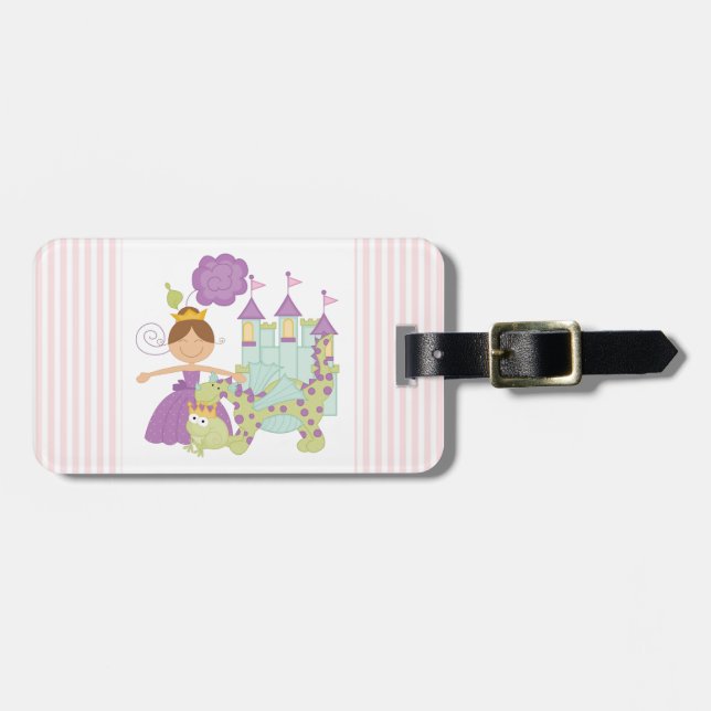Brunette Princess Luggage Tag (Front Horizontal)
