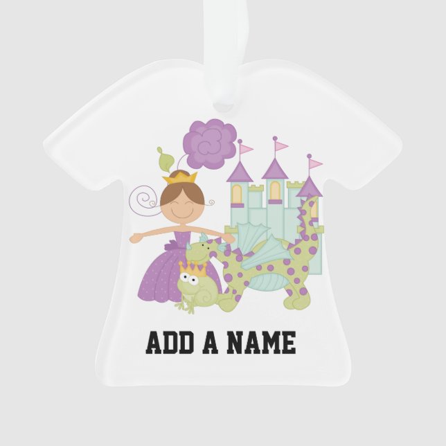 Brunette Princess Ornament (Front)