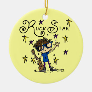 Brunette Rock Star Ceramic Tree Decoration