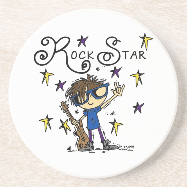Brunette Rock Star Coaster (Front)