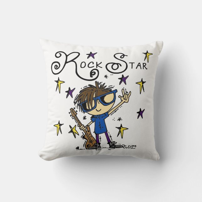 Brunette Rock Star Cushion (Front)