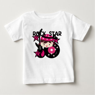 Brunette Rock Star Girl Baby Sleeveless Dress T-Shirt