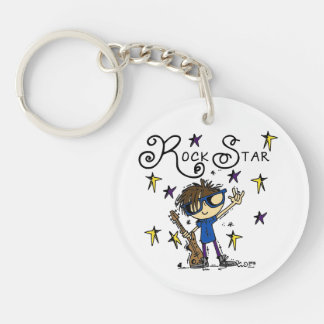 Brunette Rock Star Key Ring