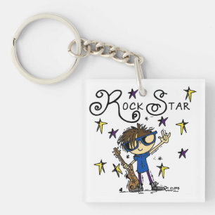 Brunette Rock Star Key Ring