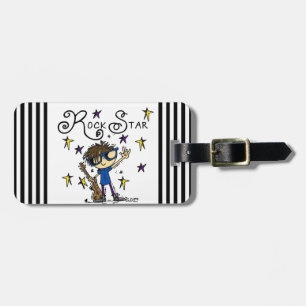Brunette Rock Star Luggage Tag