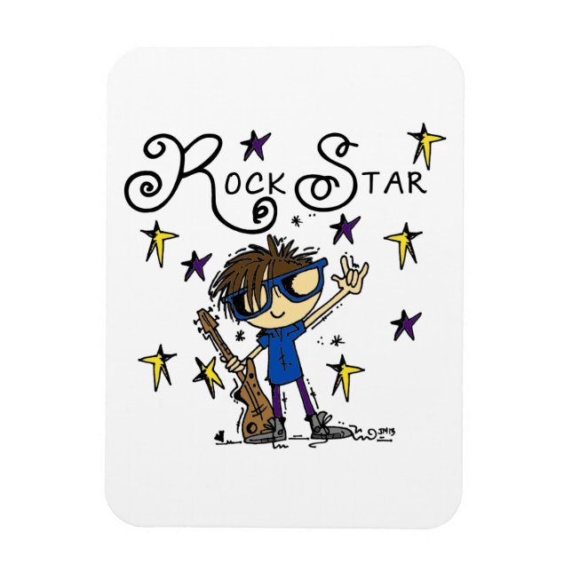 Brunette Rock Star Magnet (Vertical)